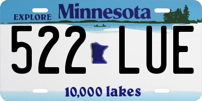 MN license plate 522LUE