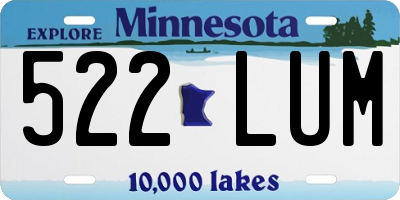 MN license plate 522LUM