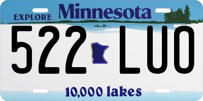 MN license plate 522LUO