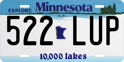 MN license plate 522LUP