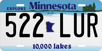 MN license plate 522LUR