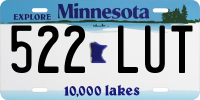 MN license plate 522LUT