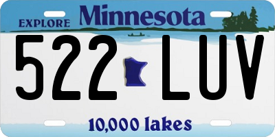 MN license plate 522LUV
