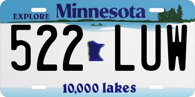 MN license plate 522LUW