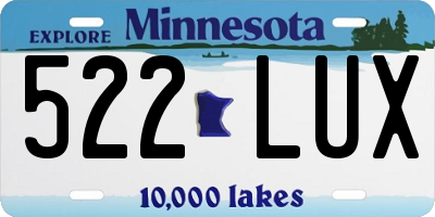 MN license plate 522LUX