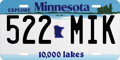 MN license plate 522MIK