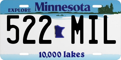MN license plate 522MIL
