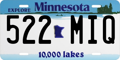 MN license plate 522MIQ