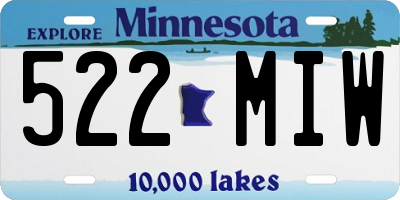 MN license plate 522MIW