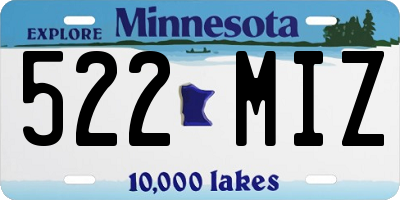 MN license plate 522MIZ