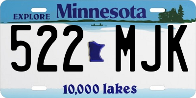 MN license plate 522MJK