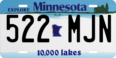 MN license plate 522MJN
