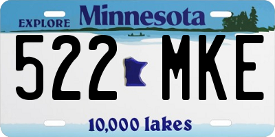 MN license plate 522MKE