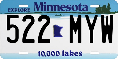 MN license plate 522MYW