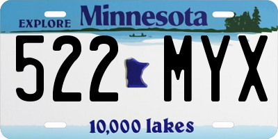 MN license plate 522MYX