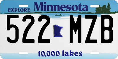 MN license plate 522MZB