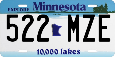MN license plate 522MZE