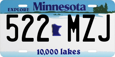 MN license plate 522MZJ