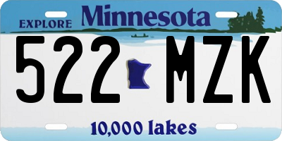 MN license plate 522MZK