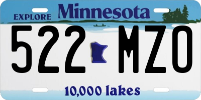 MN license plate 522MZO