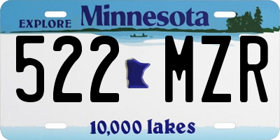 MN license plate 522MZR