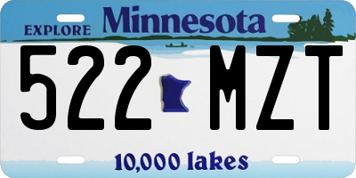 MN license plate 522MZT