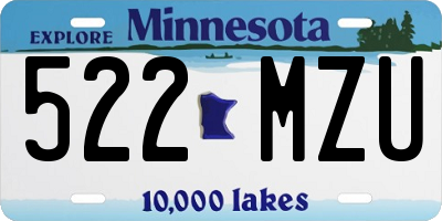 MN license plate 522MZU
