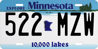 MN license plate 522MZW