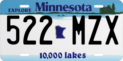 MN license plate 522MZX