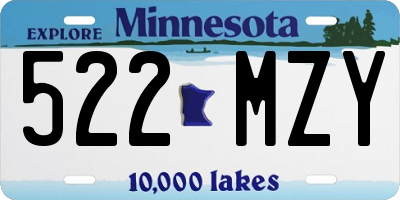MN license plate 522MZY