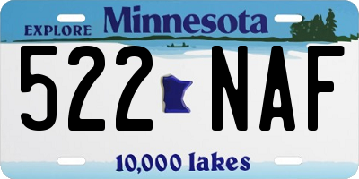 MN license plate 522NAF