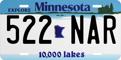MN license plate 522NAR