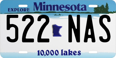 MN license plate 522NAS