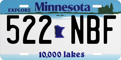 MN license plate 522NBF