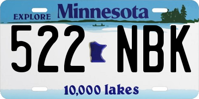 MN license plate 522NBK