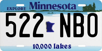 MN license plate 522NBO