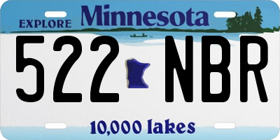 MN license plate 522NBR