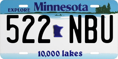 MN license plate 522NBU