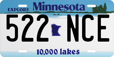 MN license plate 522NCE