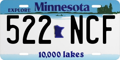 MN license plate 522NCF