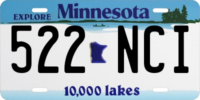 MN license plate 522NCI