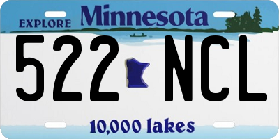 MN license plate 522NCL