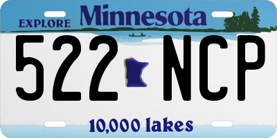 MN license plate 522NCP