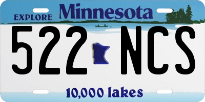 MN license plate 522NCS