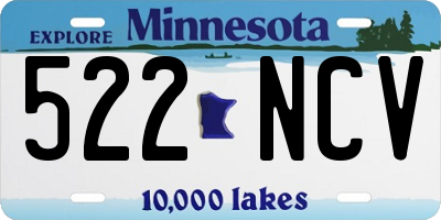 MN license plate 522NCV