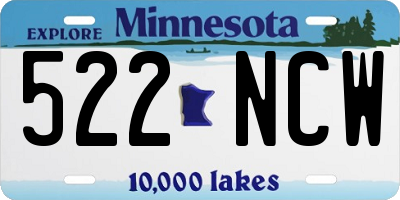 MN license plate 522NCW