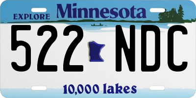 MN license plate 522NDC