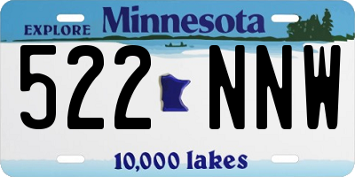 MN license plate 522NNW