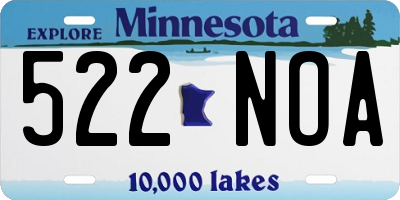 MN license plate 522NOA