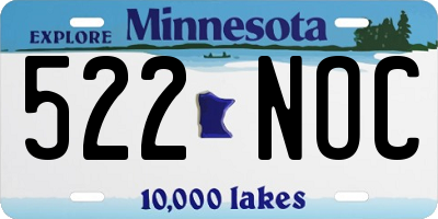 MN license plate 522NOC